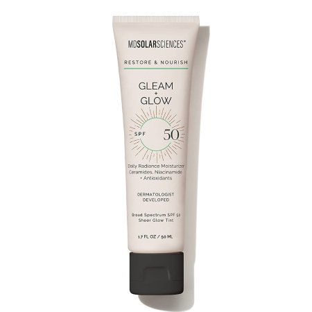 MDSolarSciences Facial Moisturizer with Sunscreen MDSolarsciences™ Gleam + Glow SPF50 1.7 oz. Tube Scented Cream - Case of 24 - 173001-CS
