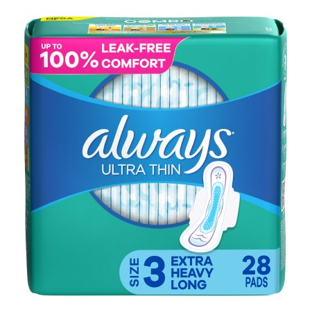 Procter & Gamble Feminine Pad Always® Ultra Thin With Wings Super Absorbency - Pack of 28 - 03700089907-PK