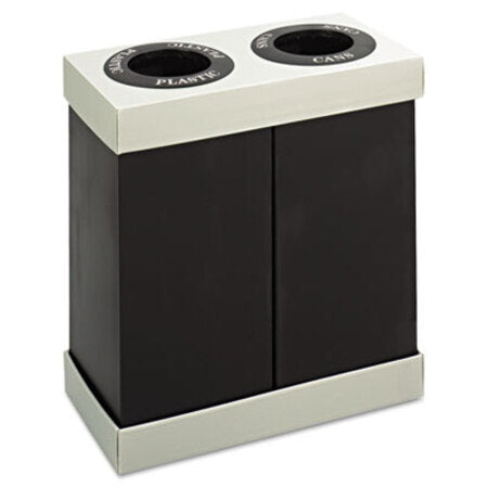 Safco® At-Your-Disposal Recycling Center, Two 56 gal Bins, Polyethylene, Black - Each - SAF-9794BL-EA