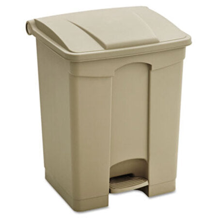 Safco® Large Capacity Plastic Step-On Receptacle, 17 gal, Plastic, Tan - Each - SAF-9922TN-EA