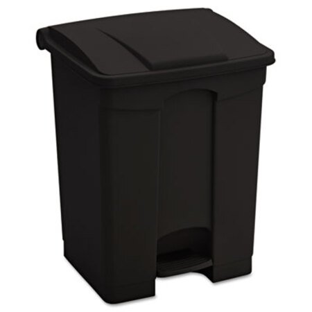 Safco® Large Capacity Plastic Step-On Receptacle, 17 gal, Plastic, Black - Each - SAF-9922BL-EA