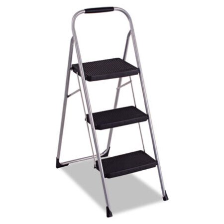 Cosco® 3-Step Big Step Folding Stool, 200 lb Capacity, 17.75 x 28 x 45.63, Light Gray - Each - CSC-11408PBL1E-EA
