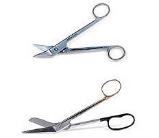 BSN Medical Bandage Scissors Clean Cut™ 8 Inch Length Surgical Grade Stainless Steel / Tungsten Carbide NonSterile Finger Ring Handle Angled Blunt Tip / Blunt Tip - Each - 28230-EA