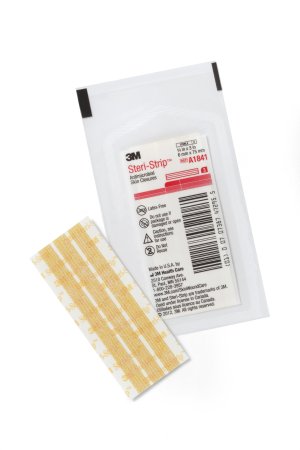 3M Antimicrobial Skin Closure Strip Steri-Strip™ Antimicrobial 1/4 X 3 Inch Nonwoven Material Reinforced Strip Tan - Each - A1841-EA