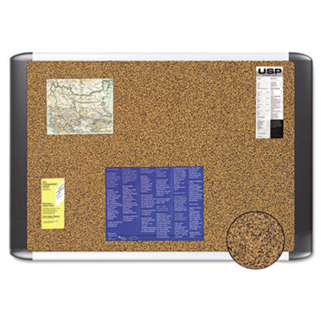 MasterVision® Tech Cork Board, 72 x 48, Tan Surface, Silver/Black Aluminum Frame - Each - BVC-MVI270501-EA