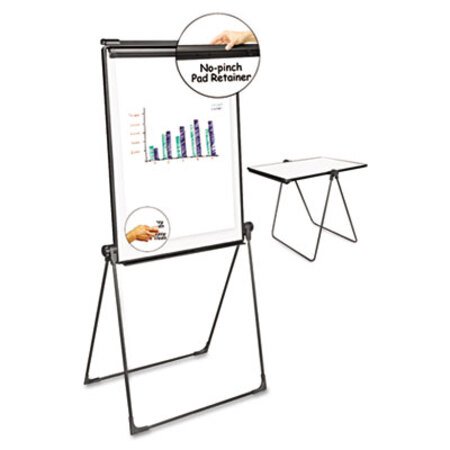 Universal® Foldable Double-Sided Dry Erase Easel, Two Configurations, 29 x 41, White Surface, Black Plastic Frame - Each - UNV-43030-EA