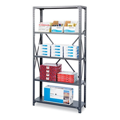 Safco® Commercial Steel Shelving Unit, Five-Shelf, 36w x 24d x 75h, Dark Gray - Each - SAF-6267-EA