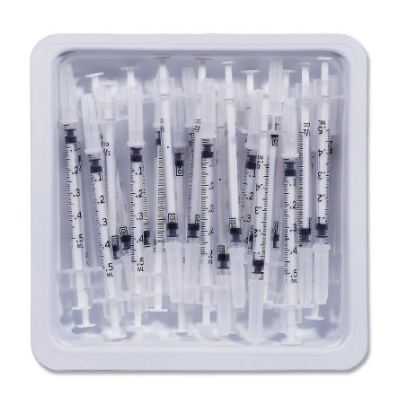 BD Standard Allergy Tray PrecisionGlide™ 0.5 mL 3/8 Inch 27 Gauge NonSafety Regular Wall - Case of 40 - 305536-CS