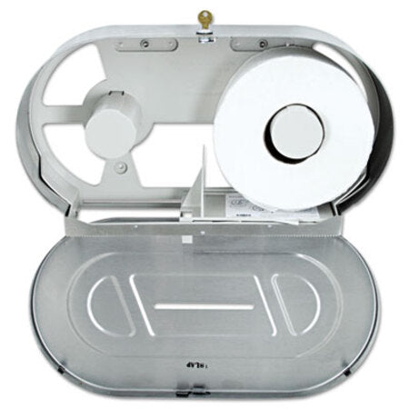 Bobrick Toilet Tissue 2 Roll Dispenser, Jumbo, 20.81 x 5.31 x 11.38, Satin-Finish Stainless Steel - Each - BOB-2892-EA