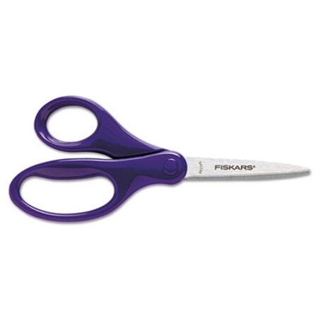 Fiskars® Kids/Student Scissors, Pointed Tip, 7" Long, 2.75" Cut Length, Assorted Straight Handles - Each - FSK-1294587097J-EA