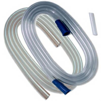 Cardinal Suction Connector Tubing Curity® 1-1/2 Foot Length 0.188 Inch I.D. NonSterile Male / Molded Connector Clear Striated OT Surface Polyethylene - Case of 50 - 41450-CS
