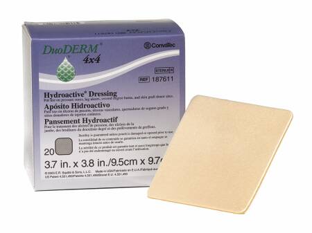 ConvaTec Hydrocolloid Dressing DuoDERM® CGF® 8 X 12 Inch Rectangle - Box of 5 - 187644-BX