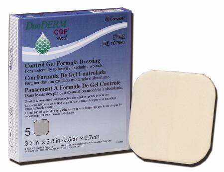 ConvaTec Hydrocolloid Dressing DuoDERM® CGF® 6 X 6 Inch Square - Box of 20 - 187659-BX