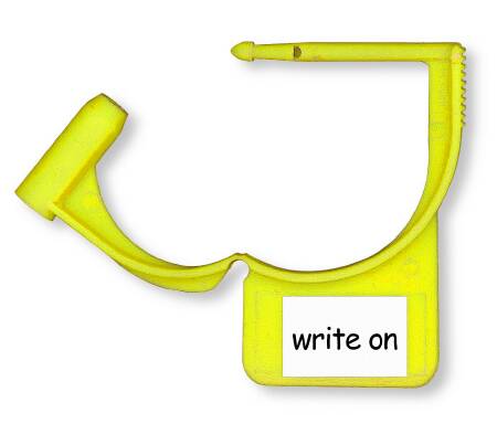 Aspen Surgical Products Tamper Evident Locking Tag Colortrack™ Snap-Lock Yellow Plastic - Pack of 100 - 251002BBG-PK