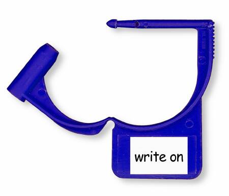 Aspen Surgical Products Tamper Evident Locking Tag Colortrack™ Snap-Lock Blue Plastic - Pack of 100 - 251004BBG-PK