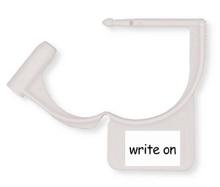 Aspen Surgical Products Tamper Evident Locking Tag Colortrack™ Snap-Lock White Plastic - Pack of 100 - 251005BBG-PK