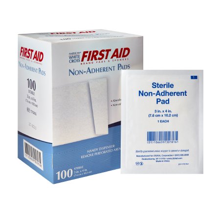 Dukal Non-Adherent Dressing American White Cross 3 X 4 Inch Sterile Rectangle - Each - 7575033-EA
