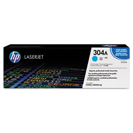 HP HP 304A, (CC531A) Cyan Original LaserJet Toner Cartridge - Each - HEW-CC531A-EA