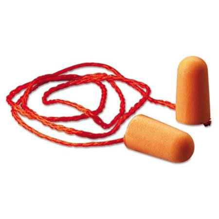 3M™ Foam Single-Use Earplugs, Corded, 29NRR, Orange, 100 Pairs - Box of 1 - MMM-1110-BX