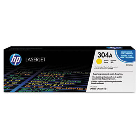 HP HP 304A, (CC532A) Yellow Original LaserJet Toner Cartridge - Each - HEW-CC532A-EA