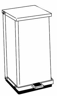 Detecto Scale Trash Can Detecto® 6 gal. Square Red Steel Step On - Each - P-24R-EA
