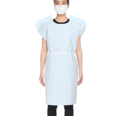 McKesson Patient Exam Gown McKesson One Size Fits Most Blue Disposable - Case of 50 - 18-842-CS