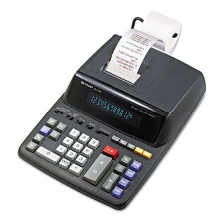 Sharp® EL2196BL Two-Color Printing Calculator, Black/Red Print, 3.7 Lines/Sec - Each - SHR-EL2196BL-EA