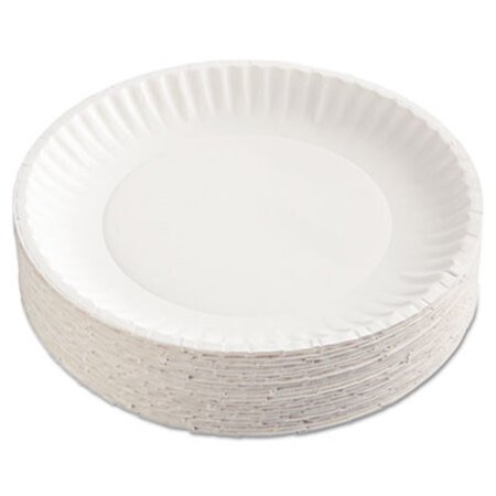 AJM Packaging Corporation Paper Plates, 9" dia, White, 100/Pack - Pack of 1 - AJM-PP9GRAWHPK-PK