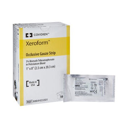 Cardinal Xeroform Petrolatum Impregnated Dressing Xeroform™ Occlusive Strip 1 X 8 Inch Sterile - Case of 200 - 8884433301-CS