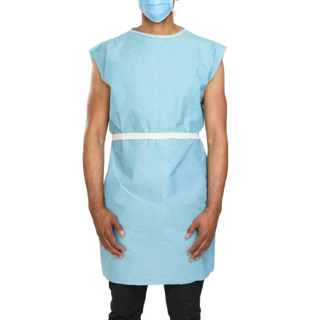 McKesson Patient Exam Gown McKesson One Size Fits Most Blue Disposable - Each - 18-838-EA