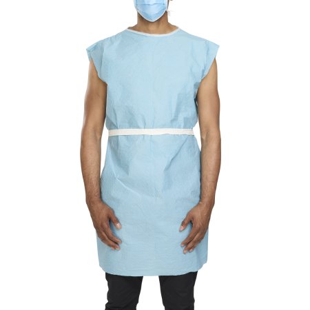 McKesson Patient Exam Gown McKesson One Size Fits Most Blue Disposable - Case of 50 - 18-838-CS