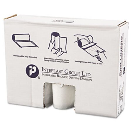 Inteplast Group High-Density Commercial Can Liners Value Pack, 45 gal, 12 microns, 40" x 46", Clear, 25 Bags/Roll, 10 Rolls/Carton - CT/1 - IBS-VALH4048N14-CT