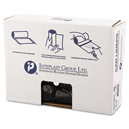 Inteplast Group High-Density Commercial Can Liners, 16 gal, 8 microns, 24" x 33", Black, 50 Bags/Roll, 20 Rolls/Carton - CT/1 - IBS-S243308K-CT