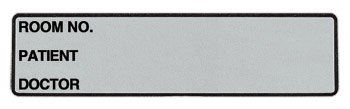 Carstens Pre-Printed Label Wide-Trak™ Chart Tab Gray Paper Room No_Paitent_Doctor_ Black Patient Information 1-1/2 X 4 Inch - Roll of 1 - 1655-18-RL