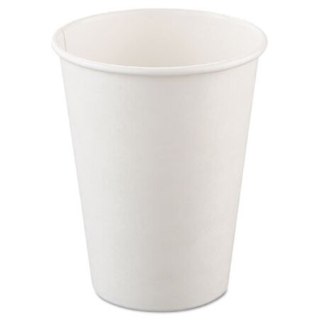 Solo® Single-Sided Poly Paper Hot Cups, 12 oz, White, 50/Bag, 20 Bags/Carton - CT/1 - SCC-412WN-CT
