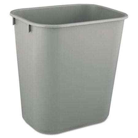 Rubbermaid® Commercial Deskside Plastic Wastebasket, 3.5 gal, Plastic, Gray - Each - RCP-2955GRA-EA