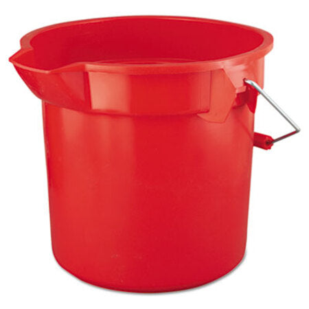 Rubbermaid® Commercial BRUTE Round Utility Pail, 14 qt, Plastic, Red, 12" dia - Each - RCP-2614RED-EA