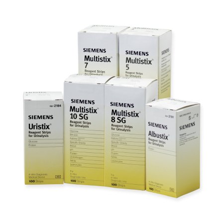 Siemens Reagent Test Strip Uristix® Glucose, Leucocytes, Nitrite, Protein For Urinalysis 100 per Bottle - Each - 10312569-EA