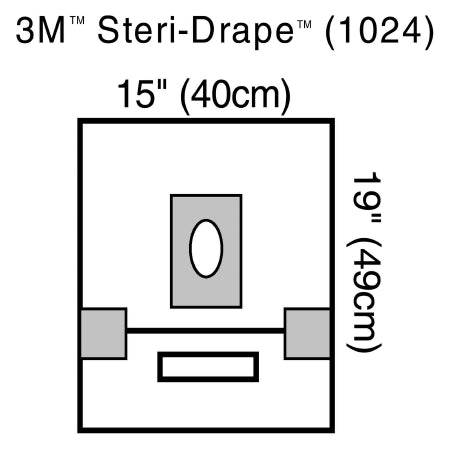 3M EENT Drape 3M™ Steri-Drape™ Small Aperture Drape 15 W X 19 L Inch Sterile - Case of 40 - 1024-CS