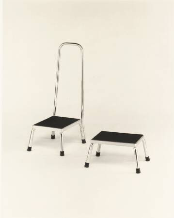 Fabrication Enterprises Step Stool with Handrail 1 Step Steel Frame 9 Inch Step Height - Each - 16-1710-EA