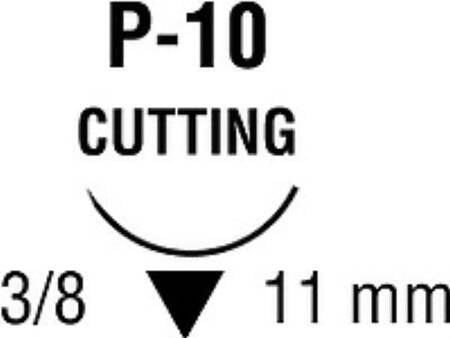 Covidien Nonabsorbable Suture with Needle Novafil™ Polybutester P-10 3/8 Circle Precision Reverse Cutting Needle Size 6 - 0 Monofilament - Box of 12 - 8886441013-BX