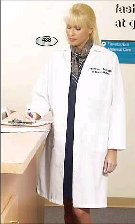 Fashion Seal Uniforms Lab Coat White X-Large Knee Length Reusable - Each - 433-XL-EA
