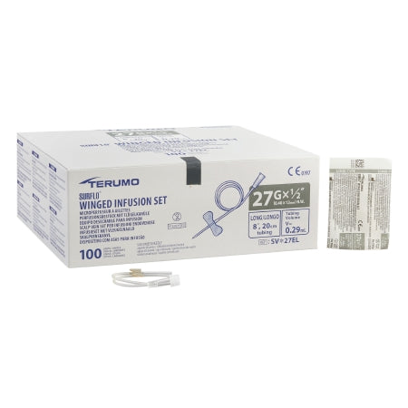 Terumo Medical Infusion Set Surflo® 27 Gauge 1/2 Inch 8 Inch Tubing Without Port - Case of 1000 - SV*27EL-CS