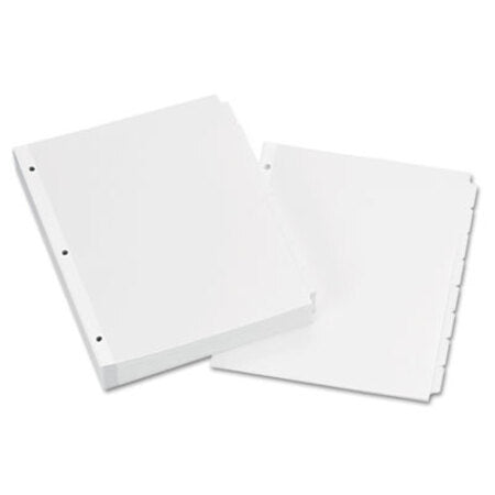 Avery® Write and Erase Plain-Tab Paper Dividers, 8-Tab, 11 x 8.5, White, 24 Sets - Box of 1 - AVE-11507-BX