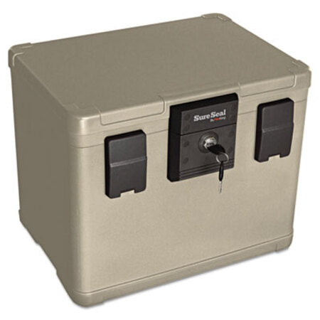 SureSeal By FireKing® Fire and Waterproof Chest, 0.6 cu ft, 16w x 12.5d x 13h, Taupe - Each - FIR-SS106-EA