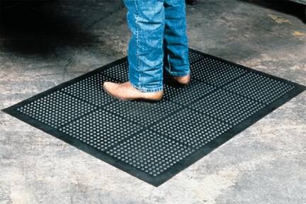 Fisher Scientific Anti-Fatigue Floor Mat Ortho Stand™ 3 X 4 Foot Black Rubber - Each - 18999879-EA