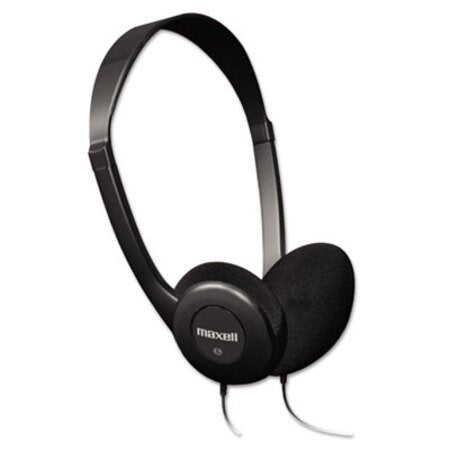Maxell® HP-100 Headphones, 4 ft Cord, Black - Each - MAX-190319-EA