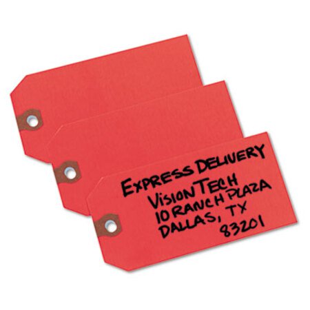 Avery® Unstrung Shipping Tags, 11.5 pt.Stock, 4.75 x 2.38, Red, 1,000/Box - Box of 1 - AVE-12345-BX