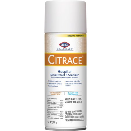 The Clorox Company Clorox Healthcare® Citrace® Hospital Surface Disinfectant / Sanitizer Alcohol Based Aerosol Spray Liquid 14 oz. Can Citrus Scent - Each - 49100-EA