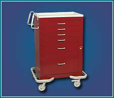 Future Health Concepts Treatment Cart Future Health Concepts Solid Poly 33.5 X 25 X 46.25 Inch Dark Blue Three-3 Inch, Two-6 Inch, One-9 Inch - Each - MPMKS-630-DB-EA